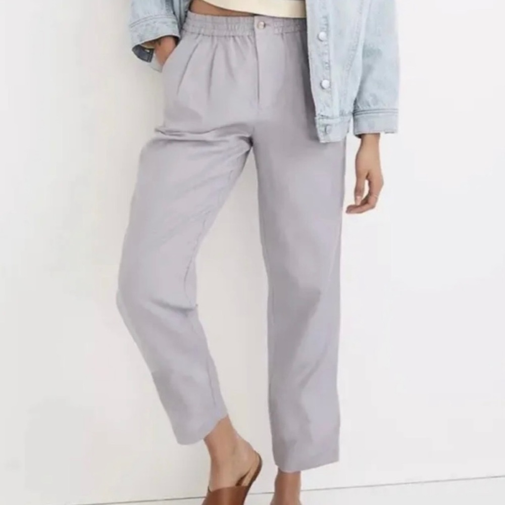 Madewell Linen Blend Track Trouser Pants Light Blue Size M